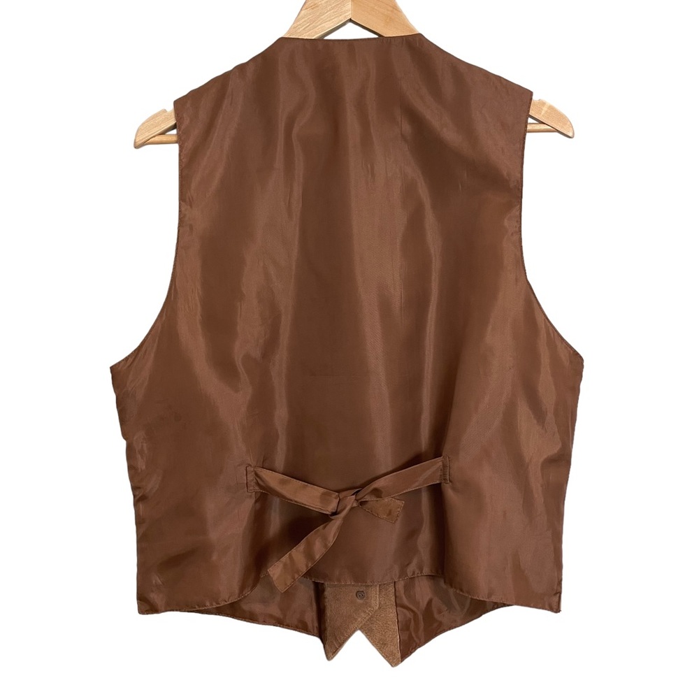 Vintage Leather Vest Men‎ Brown Classic Steampunk Professor Academia Size Large - Picture 2 of 13